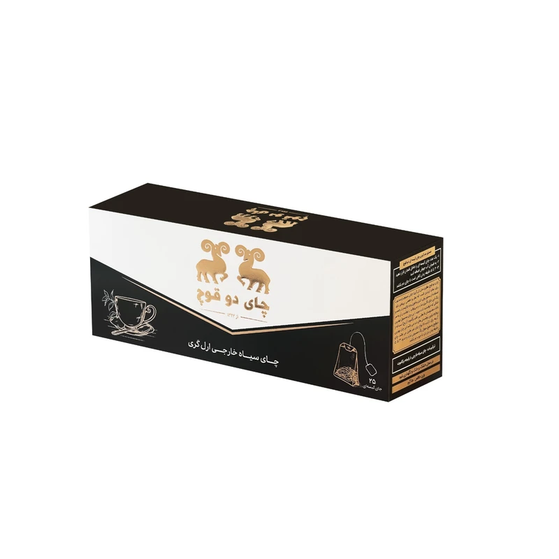 چای سیاه خارجی کیسه ای عطری ارلگری  دو قوچ چهار بسته 25 عددی