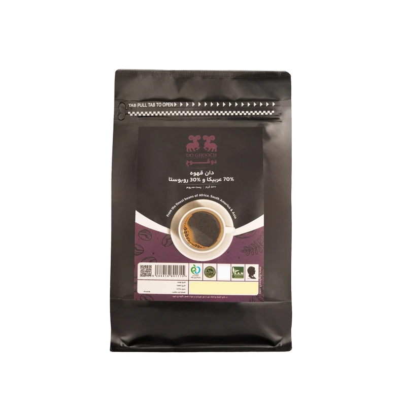 دانه قهوه 70% عربیکا 30% روبوستا - 500 گرم