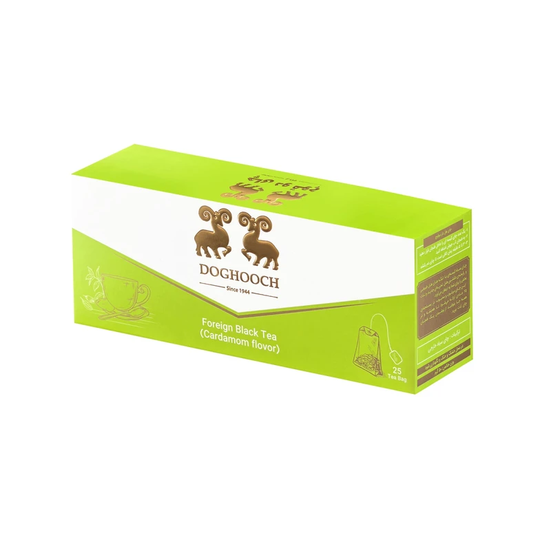 چای سیاه خارجی کیسه ای عطری کلاسیک هل دو قوچ - 150 گرم سه بسته 25 عددی