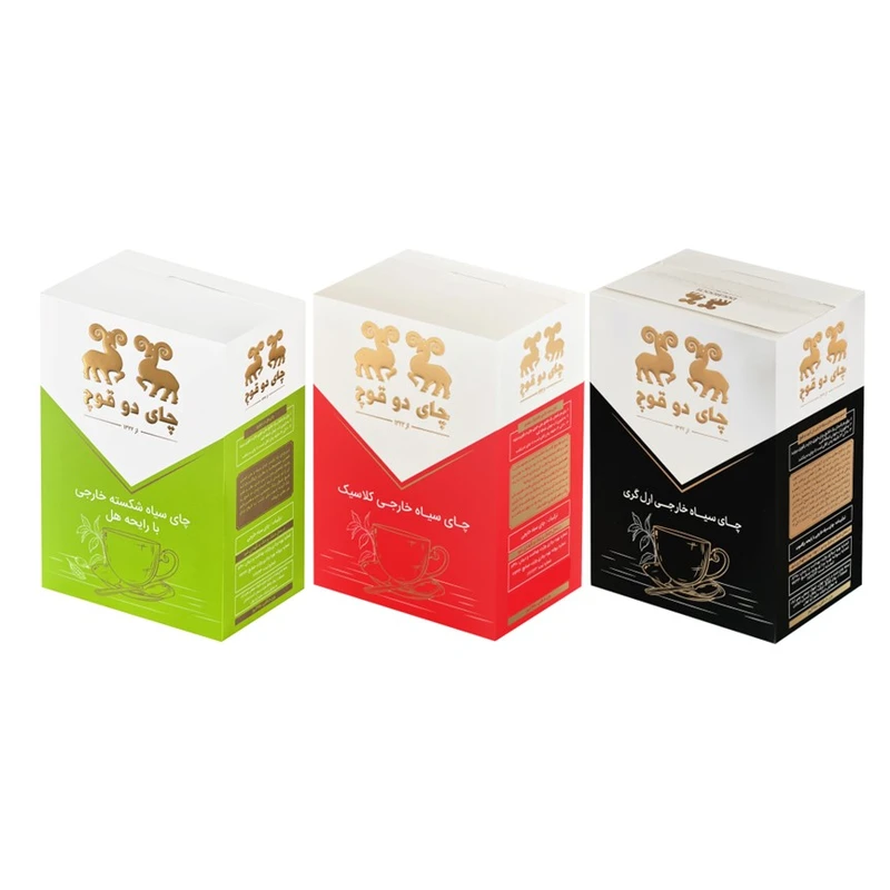 چای سیاه خارجی شکسته ساده و عطری و هل دار دوقوچ- 450 گرم بسته 3 عددی